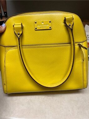 kate spade Yellow Leather Dome Satchel Shoulder Bag